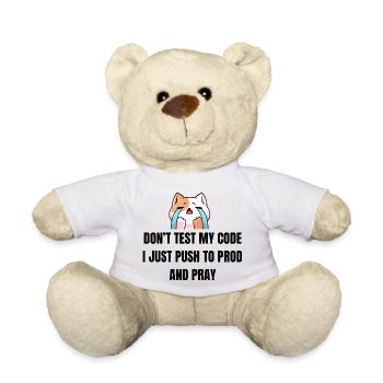 Ne teste pas mon code - Chat IT drôle - Nounours - blanc - Devant