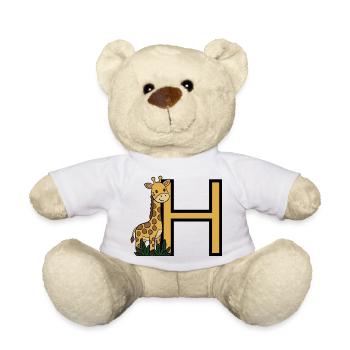 Giraffe Buchstabe H - Teddy - Weiß - Vorne