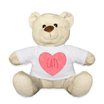 Katzenherz Liebesdesign - Teddy - Weiß - Vorne
