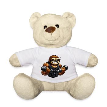 Starkes Faultier beim Bodybuilding - Teddy - Weiß - Vorne