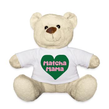 Matcha Mom Heart Design - Nounours - blanc - Devant