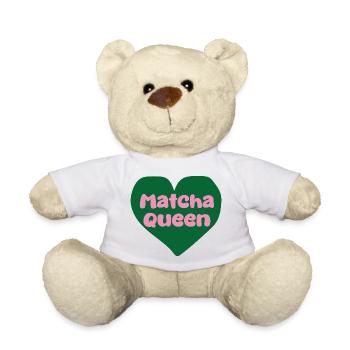 Matcha Queen Heart Design - Teddy Bear - white - Front