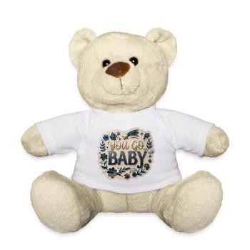 You Go, Baby - Teddy Bear - white - Front