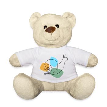 Lineart Snail with Pastel Shapes - Teddy Bear - white - Front