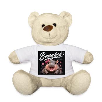 Bangkok Hippo with Bow - Teddy Bear - white - Front
