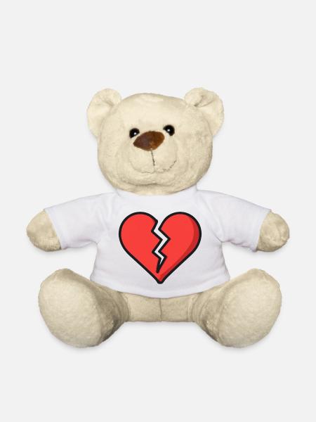 Gebrochenes Herz - Teddy - Weiß