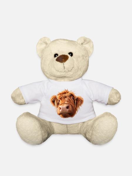 Highland Cow is watching - Teddy - Weiß