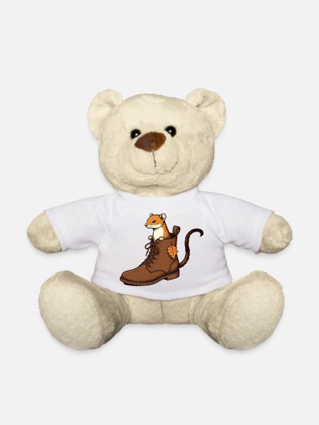 Hermelin im Herbstschuh - Teddy - Weiß