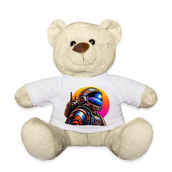 Astronaut im Neon-Sonnenuntergang - Teddy - Weiß - Vorne