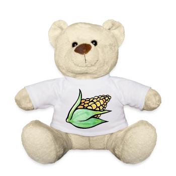 Aquarell-Maisblatt-Motiv - Teddy - Weiß - Vorne