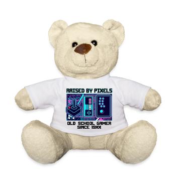 Raised By Pixels – Old School Gamer - Teddy - Weiß - Vorne