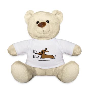 Dachshund as a rebel - Teddy Bear - white - Front