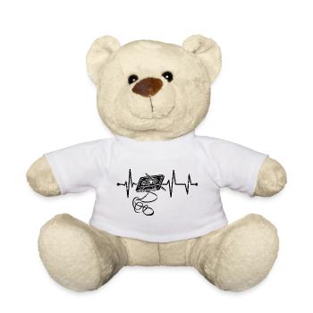 Retro Music Cassette Heartbeat Vintage Mixtape - Teddy Bear - white - Front