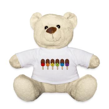 SOMMER EIS ESSEN REGENBOGEN BUNT SCHOKO EIS - Teddy - Weiß - Vorne