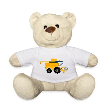 Combine harvester Farmer, Agriculture - Teddy Bear - white - Front