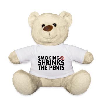 Smoking shrinks the penis - Teddy Bear - white - Front