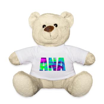 Vorname Ana in bunten Großbuchstaben - Teddy - Weiß - Vorne