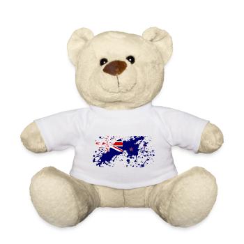 Neuseeland Flagge Klecks - Teddy - Weiß - Vorne