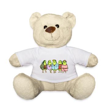 Avocado Cartoon Gang: 3 Jungs und 2 Mädchen - Teddy - Weiß - Vorne