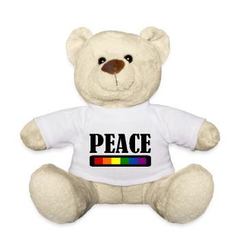 Peace Peacezeichen - Teddy - Weiß - Vorne