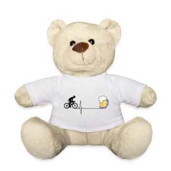 Fahrrad Herzschlag Bier - Teddy - Weiß - Vorne