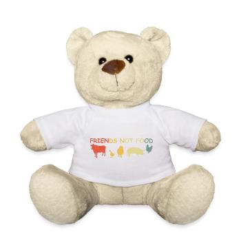 Friends not Food Vintage Retro - Teddy Bear - white - Front