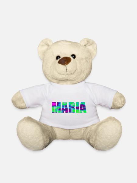 First name Maria in colorful capital letters - Teddy Bear - white