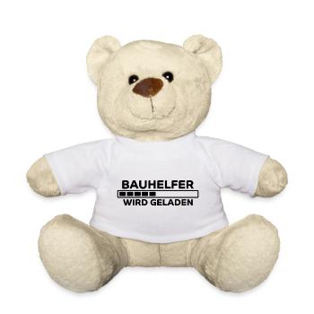 Bauhelfer Spruch Beruf Lustiges Bauhelfer Geschenk - Teddy - Weiß - Vorne
