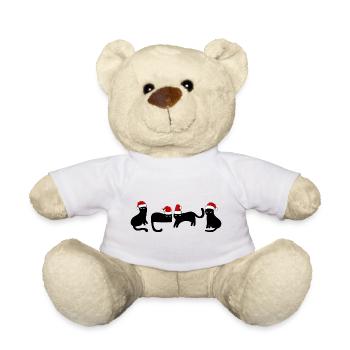 black cat in christmas - Teddy Bear - white - Front