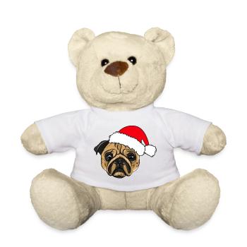 Weihnachten Mops - Teddy - Weiß - Vorne