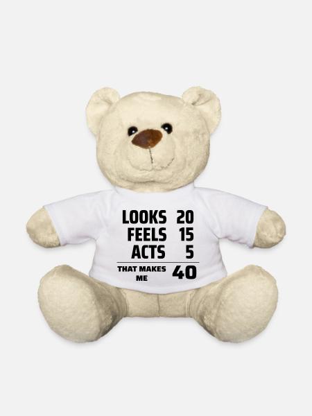 40th Birthday Funny Humour Gift - Teddy Bear - white