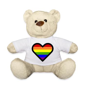 Lgbt Regenbogen herz - Teddy - Weiß - Vorne
