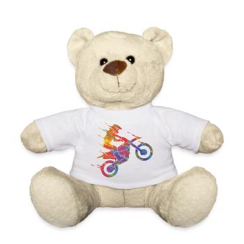 Motocross Bunte Farbe Grafik Männer Frauen & Kinder - Teddy - Weiß - Vorne