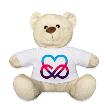 Polyamorie Pride Flagge Herz Infinity Heart - Teddy - Weiß - Vorne