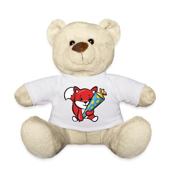 Renard rusé avec cône de sucre - Nounours - blanc - Devant