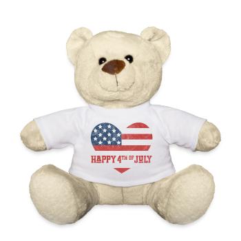 Joyeux 4 juillet - Nounours - blanc - Devant