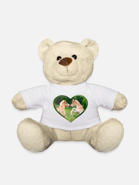 Haflinger foal funny friends with heart - Teddy Bear - white