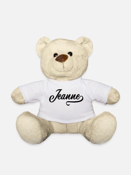 Jeanne - Prénom - Nounours - blanc