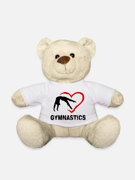 Turnen, Turnerin und Herz, Gymnastics - Teddy - Weiß