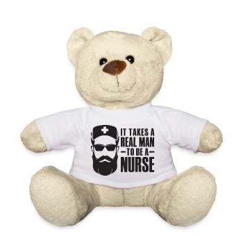 Il faut un vrai homme pour être infirmier - Nounours - blanc - Devant