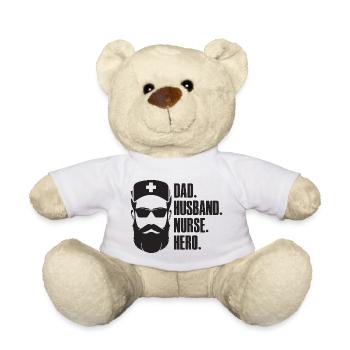 Papa Mari Infirmière Héroïne - Infirmière soignante - Nounours - blanc - Devant