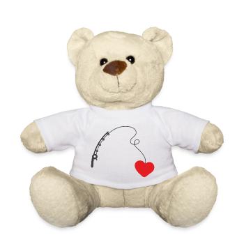 Je lance ma canne à pêche pour l’amour 1 - Nounours - blanc - Devant