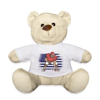 Maillot de football américain Drapeau des États-Unis - Nounours - blanc - Devant