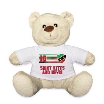 Saint Kitts and Nevis Football Team - Teddy Bear - white - Front