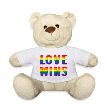 Love Wins LGBTQ - Teddy Bear - white - Front
