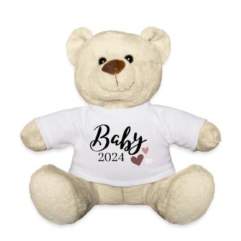 Baby 2024 Aufdruck rosa - Teddy - Weiß - Vorne