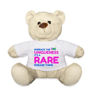 Une maladie rare unique en son genre : sensibiliser le public - Nounours - blanc - Devant