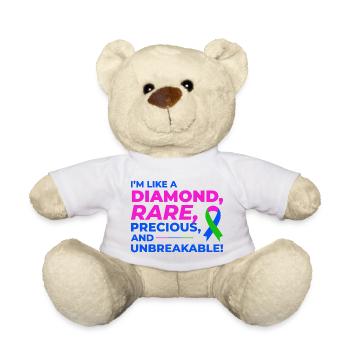 Diamond Like Rare Disease Stand Out for Awareness - Teddy Bear - white - Front
