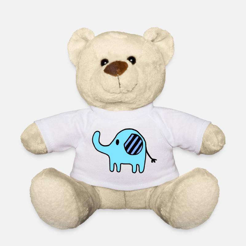 Elefant klein blau Mädchen Jungs Kinder Geschenk - Teddy - Weiß
