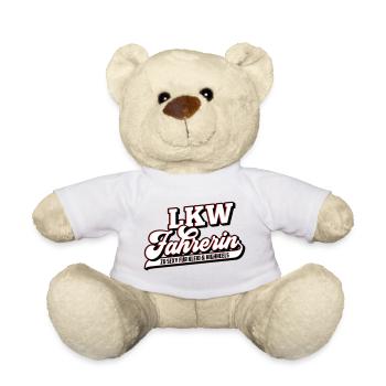 Farbe änderbar | Sexy Truckerin LKW Fahrerin - Teddy - Weiß - Vorne